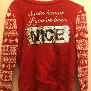 Christmas Holiday Sweater with Changing Sequin